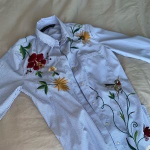 Zara floral shirt blue size s